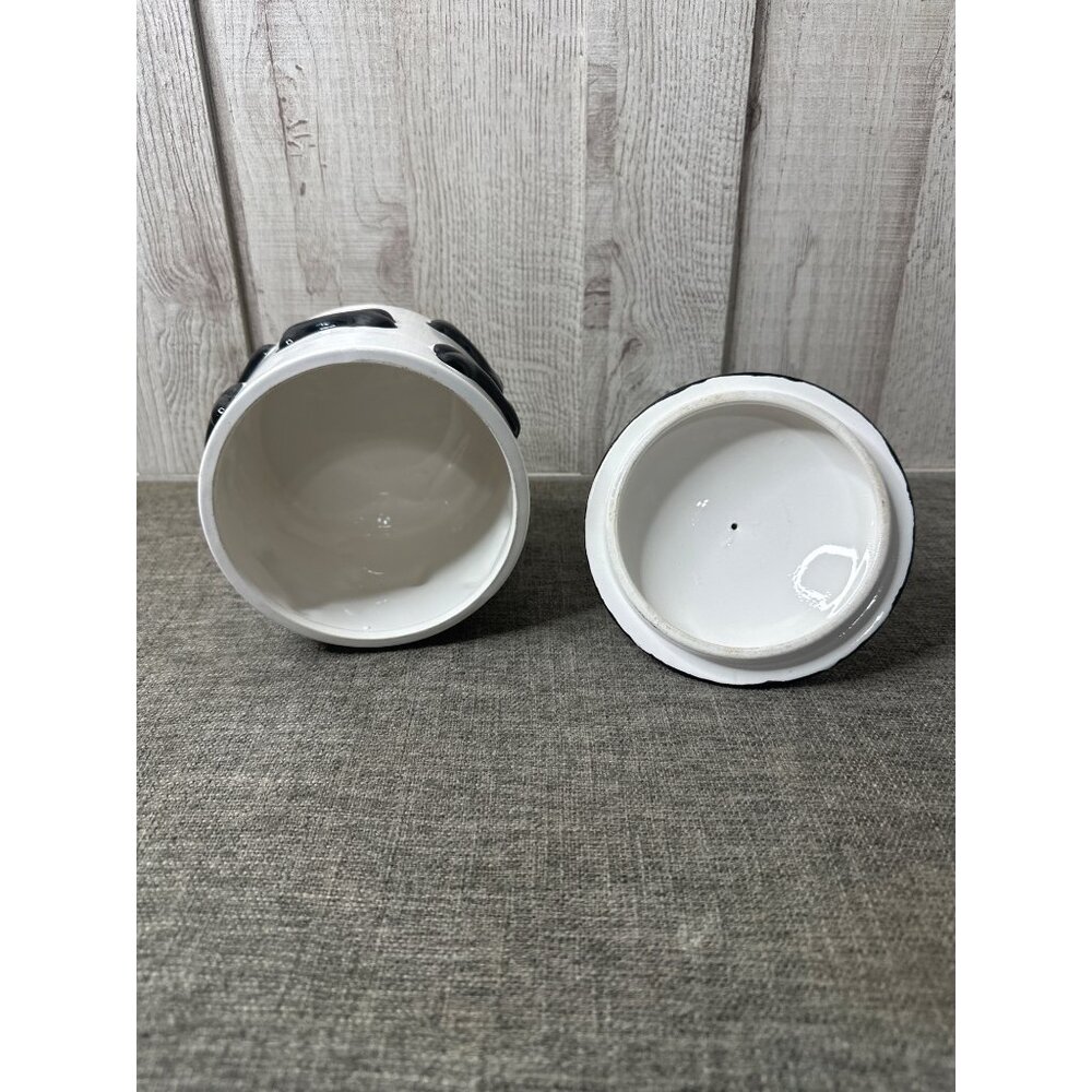 Dalmatian Themed Vintage Ceramic Dog Treat Jar With Bone Design & Lid - Picture 2 of 9